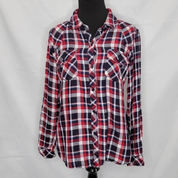 RAILS Long Sleeve Button Up Plaid Collared Blouse - Picture 2 of 11